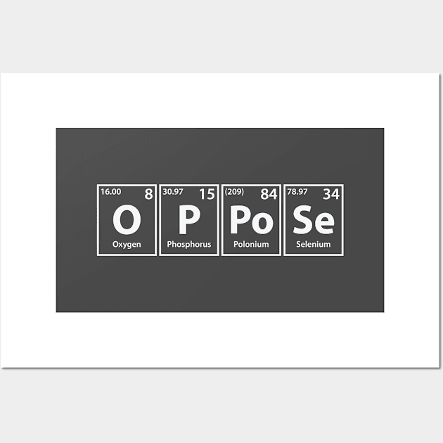 Oppose (O-P-Po-Se) Periodic Elements Spelling Wall Art by cerebrands